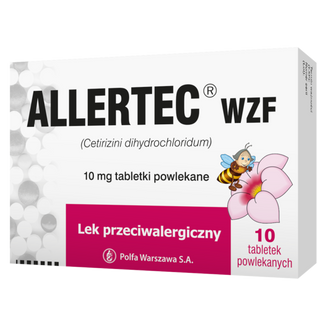 Allertec WZF 10 mg, 10 tabletek powlekanych USZKODZONE OPAKOWANIE - zdjęcie produktu