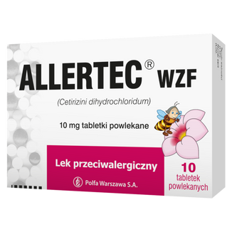 Allertec WZF 10 mg, 10 tabletek powlekanych - zdjęcie produktu
