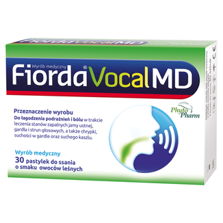 Fiorda Vocal MD, smak owoców leśnych, 30 pastylek do ssania - zdjęcie produktu