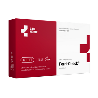 LabHome Ferri-Check, test z krwi do wykrywania niedoboru żelaza, diagnostyka anemii, 1 sztuka KRÓTKA DATA - zdjęcie produktu