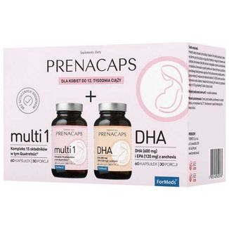 Zestaw ForMeds Prenacaps Multi 1, 60 kapsułek + DHA, 60 kapsułek USZKODZONE OPAKOWANIE - zdjęcie produktu