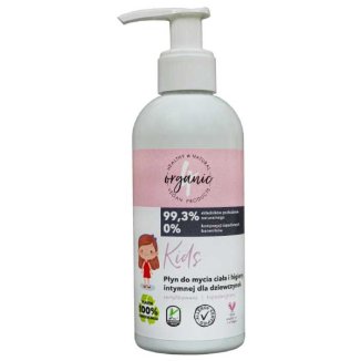 4organic Kids, płyn do mycia ciała i higieny intymnej dla dziewczynek, 200 ml - zdjęcie produktu