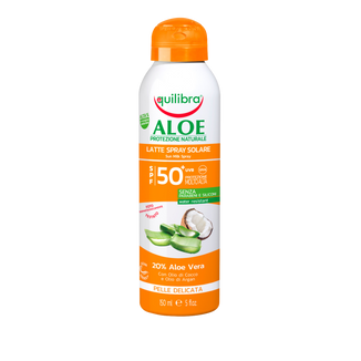 Equilibra Aloe, mleczko przeciwłoneczne, spray, SPF 50+, 150 ml - zdjęcie produktu