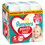 Pampers Pants, pieluchomajtki, Junior, rozmiar 5, 12-17 kg, 152 sztuki - miniaturka zdjęcia produktu