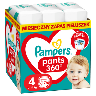 Pampers Pants, pieluchomajtki, Maxi, rozmiar 4, 9-15 kg, 176 sztuk - zdjęcie produktu