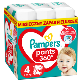 Pampers Pants, pieluchomajtki, Maxi, rozmiar 4, 9-15 kg, 176 sztuk - zdjęcie produktu