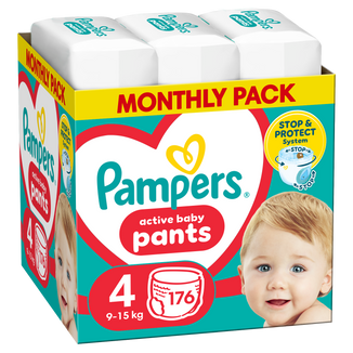Pampers Pants, pieluchomajtki, Maxi, rozmiar 4, 9-15 kg, 176 sztuk - zdjęcie produktu