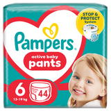 Pampers Pants, pieluchomajtki, Extra Large, rozmiar 6, 14-19 kg, 44 sztuki - miniaturka zdjęcia produktu