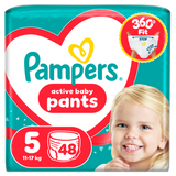 Pampers Active Baby Pants 5 (12-17 kg), pieluchomajtki, 48 sztuk - miniaturka zdjęcia produktu