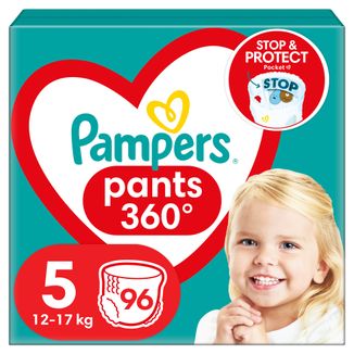 Pampers Pants, pieluchomajtki, rozmiar 5, 12-17 kg, 96 sztuk - zdjęcie produktu