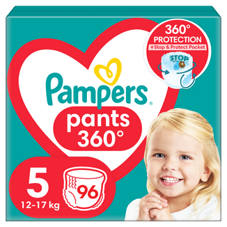 Pampers Pants, pieluchomajtki, rozmiar 5, 12-17 kg, 96 sztuk - zdjęcie produktu