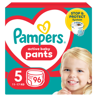 Pampers Pants, pieluchomajtki, rozmiar 5, 12-17 kg, 96 sztuk - zdjęcie produktu