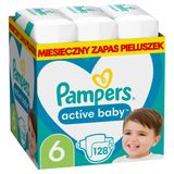 Pampers Active Baby, pieluchy rozmiar 6, 13-18 kg, 128 sztuk - miniaturka zdjęcia produktu