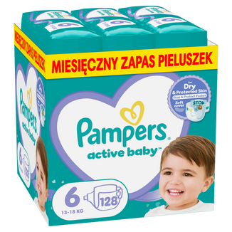 Pampers Active Baby 6 (13-18 kg), pieluchy, 128 sztuk - zdjęcie produktu
