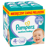 Pampers Active Baby 4 (9-14 kg), pieluchy, 180 sztuk - miniaturka zdjęcia produktu