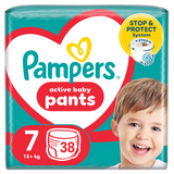 Pampers Pants, pieluchomajtki, rozmiar 7, 17+ kg, 38 sztuk - miniaturka zdjęcia produktu