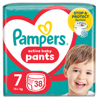 Pampers Pants, pieluchomajtki, rozmiar 7, 17+ kg, 38 sztuk - zdjęcie produktu