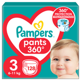 Pampers Pants, pieluchomajtki, rozmiar 3, 6-11 kg, 128 sztuk - miniaturka zdjęcia produktu