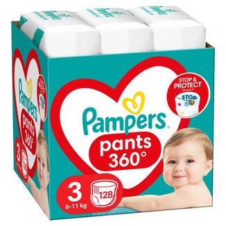 Pampers Pants, pieluchomajtki, rozmiar 3, 6-11 kg, 128 sztuk - zdjęcie produktu