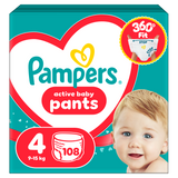 Pampers Active Baby Pants 4 (9-15 kg), pieluchomajtki, 108 sztuk - miniaturka zdjęcia produktu
