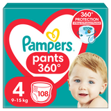 Pampers Pants, pieluchomajtki, rozmiar 4, 9-15 kg, 108 sztuk - miniaturka zdjęcia produktu