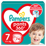 Pampers Pants, pieluchomajtki, rozmiar 7, 17+ kg,  74 sztuki - miniaturka zdjęcia produktu