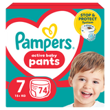 Pampers Pants, pieluchomajtki, rozmiar 7, 17+ kg,  74 sztuki - miniaturka zdjęcia produktu