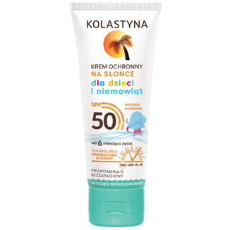 Kolastyna, krem ochronny na słońce dla dzieci i niemowląt od 6 miesiąca, wodoodporny SPF 50, 75 ml - zdjęcie produktu