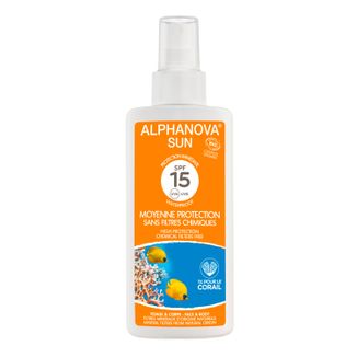 Alphanova Sun Bio, spray przeciwsłoneczny, SPF 15, 125 g - zdjęcie produktu