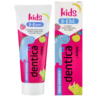 Dentica Kids, pasta do zębów dla dzieci 0-6 lat, smak owocowy, 50 ml - zdjęcie produktu