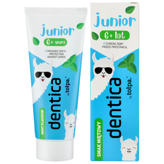 Dentica Junior, pasta do zębów dla dzieci od 6 lat, smak miętowy, 50 ml - zdjęcie produktu