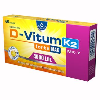 D-Vitum Forte Max 4000 j.m K2 MK-7, 60 kapsułek USZKODZONE OPAKOWANIE - zdjęcie produktu