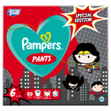 Pampers Pants, pieluchomajtki, Justice League, rozmiar 6, 15+ kg, 60 sztuk - miniaturka zdjęcia produktu
