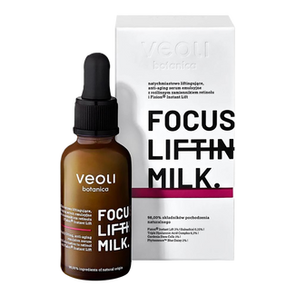 Veoli Botanica Focus Lifting Milk, liftingujące serum emulsyjne, anti-aging, z bakuchiolem i Fision Instant Lift , 30 ml - zdjęcie produktu