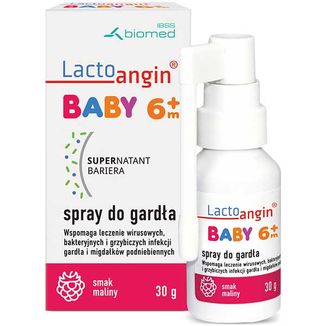 Lactoangin Baby, spray do gardła, smak malinowy, powyżej 6 miesiąca, 30 g - zdjęcie produktu