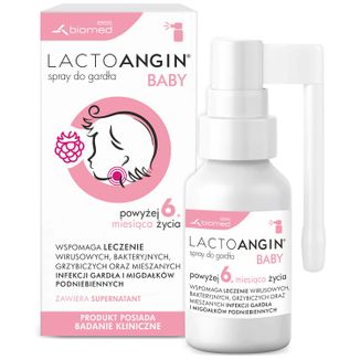 Lactoangin Baby, spray do gardła, smak malinowy, powyżej 6 miesiąca, 30 g - zdjęcie produktu