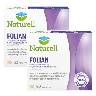 Zestaw Naturell Folian, kwas foliowy 400 µg, 2 x 60 tabletek - zdjęcie produktu