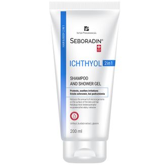 Seboradin Ichthyol, przeciwłupieżowy szampon i żel pod prysznic 2w1, do skóry wrażliwej i atopowej, 200 ml - zdjęcie produktu