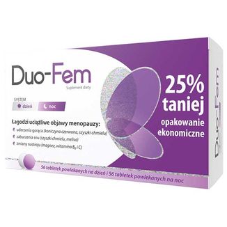 Duo-FeM, 2 x 28 tabletek powlekanych na dzień + 2 x 28 tabletek powlekanych na noc USZKODZONE OPAKOWANIE - zdjęcie produktu