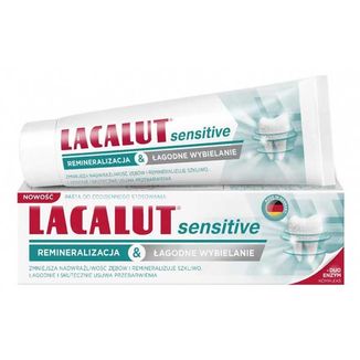 Lacalut Sensitive, pasta do zębów, remineralizacja szkliwa i łagodne wybielanie, 75 ml - zdjęcie produktu