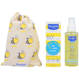 Zestaw Mustela Sun, Maluszek w podróży - skóra sucha, mleczko przeciwsłoneczne, SPF 50, 40 ml + olejek do masażu, 100 ml - miniaturka zdjęcia produktu