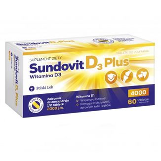 Sundovit D3 Plus 4000 j.m., 60 tabletek - zdjęcie produktu