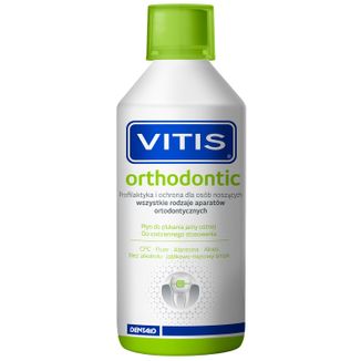 Vitis Orthodontic, płyn do płukania jamy ustnej, bez alkoholu, 500 ml - zdjęcie produktu