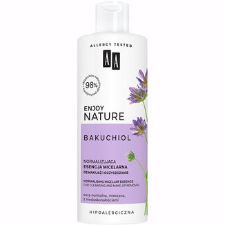 AA Enjoy Nature Bakuchiol, normalizująca esencja micelarna, demakijaż i oczyszczanie, skóra normalna, mieszana i z niedoskonałościami, 400 ml - zdjęcie produktu