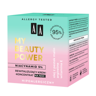 AA My Beauty Power Niacynamid 5%, rewitalizujący krem-koncentrat na noc, 50 ml - zdjęcie produktu
