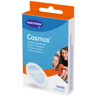 Cosmos, plaster na oparzenia, hydrożelowy, wodoodporny, jałowy, 68 mm x 43 mm, 8 sztuk - zdjęcie produktu