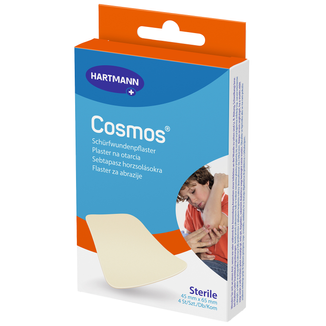Cosmos, plaster na otarcia, hydrokoloidowy, samoprzylepny, jałowy, 45 mm x 65 mm, 4 sztuk - zdjęcie produktu