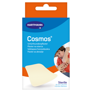 Cosmos, plaster na otarcia, hydrokoloidowy, samoprzylepny, jałowy, 45 mm x 65 mm, 4 sztuk - zdjęcie produktu