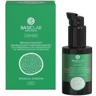 BasicLab Acidumis, peeling kwasowy zmniejszający niedoskonałości na noc, redukcja i zwężenie, 30 ml - zdjęcie produktu