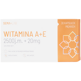 SEMA Lab Witamina A+E 2500 j.m. + 20 mg, 30 kapsułek miękkich SEMA Lab Witamina A+E 2500 j.m. + 20 mg, 30 kapsułek miękkich - miniaturka zdjęcia produktu